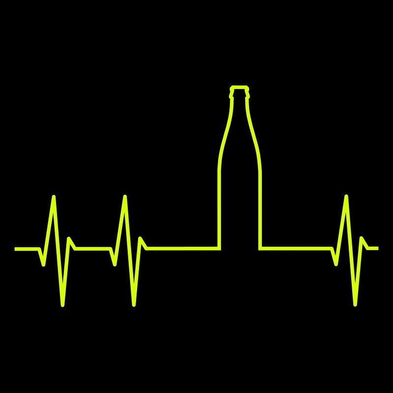 Electrocardiogram with a beer bottle