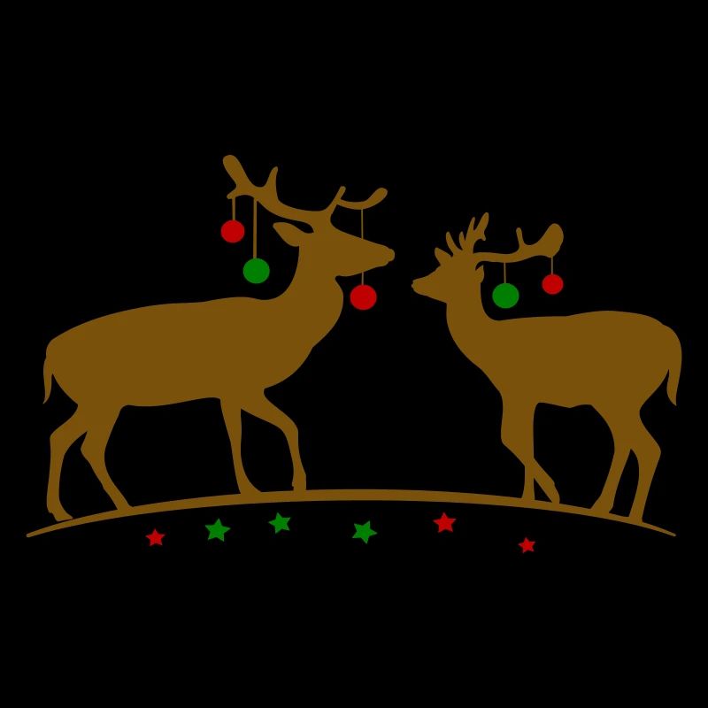 Hirsche mit Weihnachtskugeln