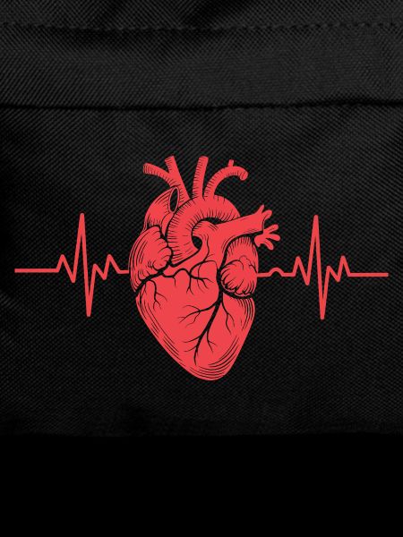 Heartbeat motif with ECG line