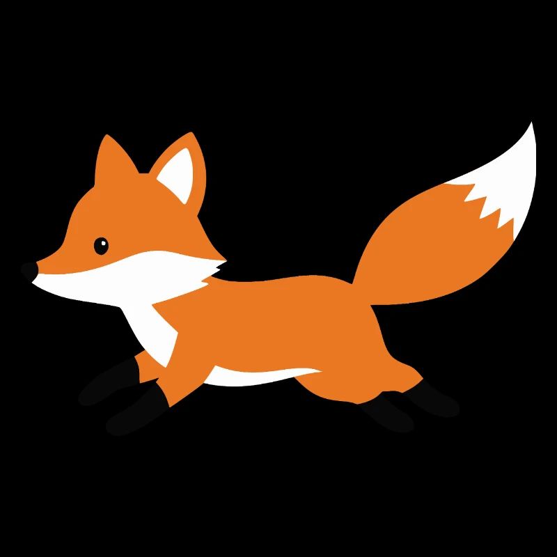 Cute jumping fox minimalist style