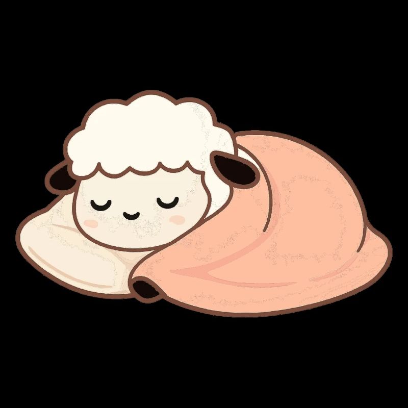 Sleeping Sheep with Pillow – gentle, calm