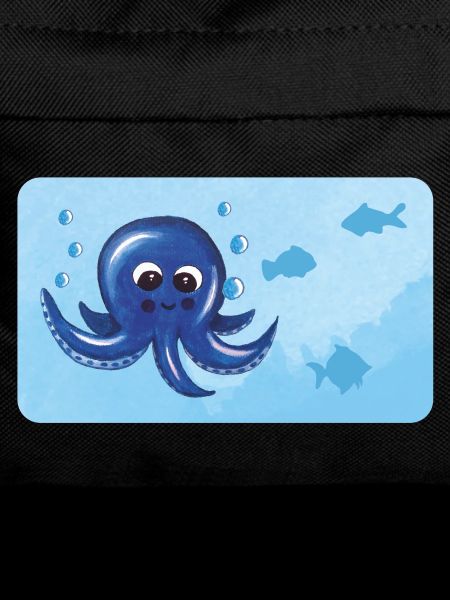 Funny octopus and fish with bubbles