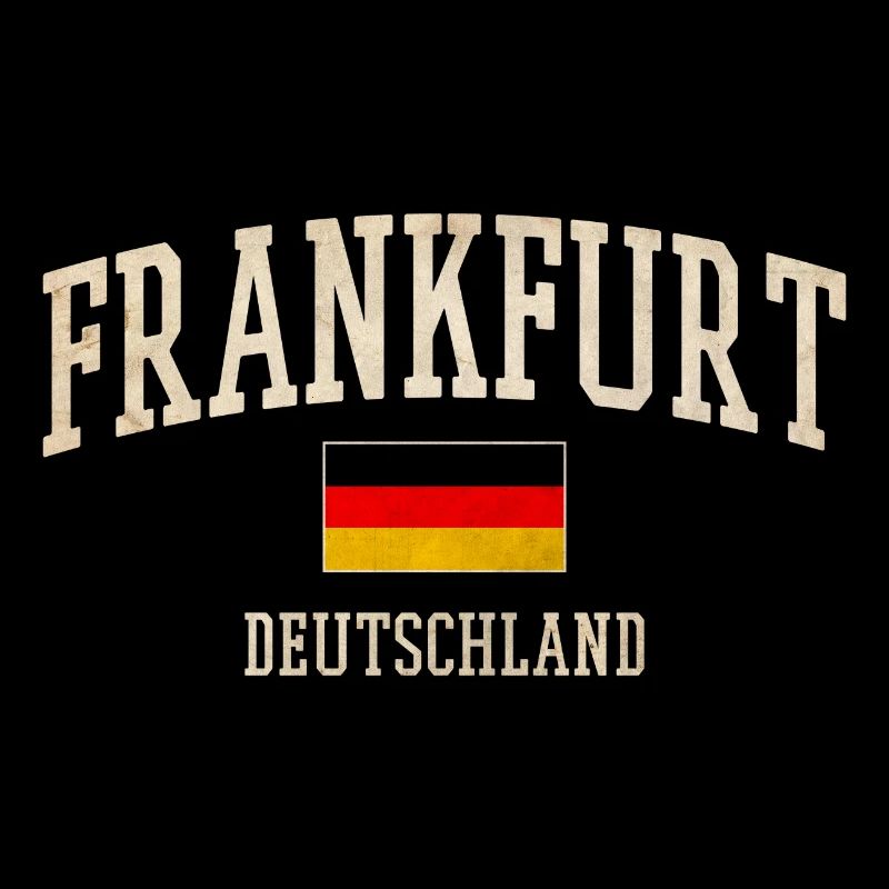 Frankfurt Germany Vintage Flag Tee