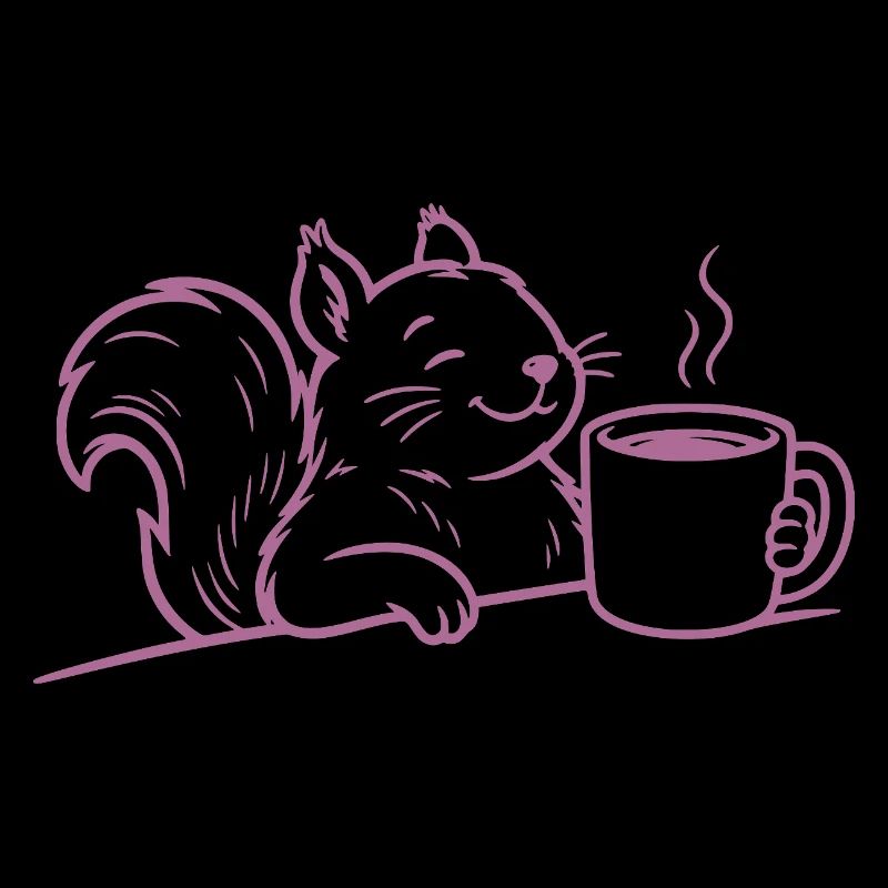 Eichhörnchen Kaffee Illustration Kaffeeliebe
