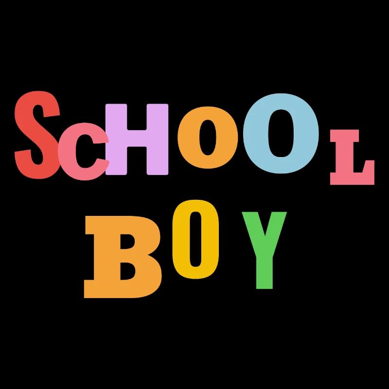 Colourful School Boy Typography