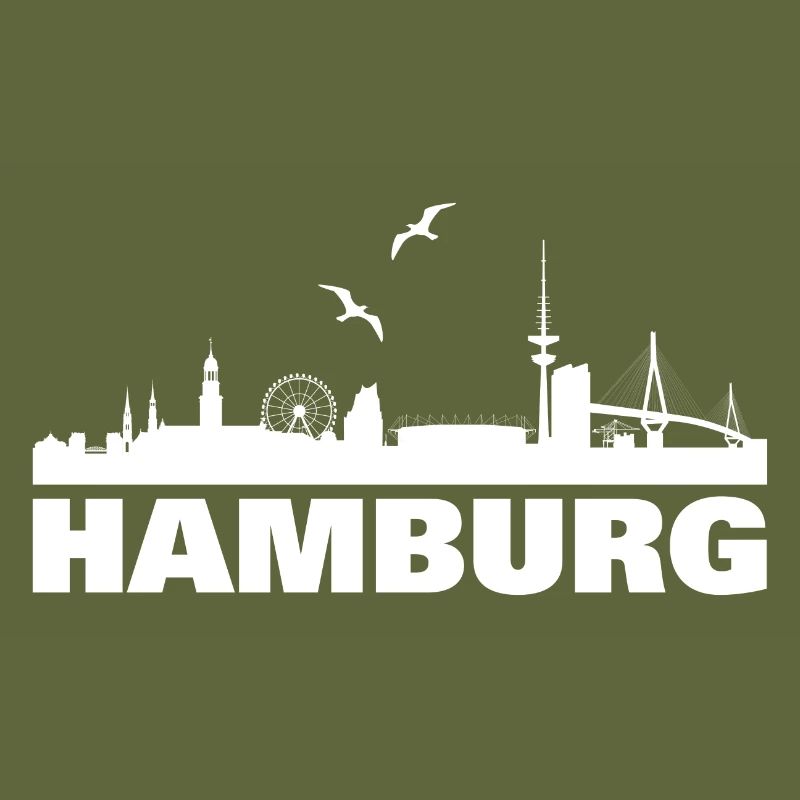 Hambourg Skyline Silhouette Design