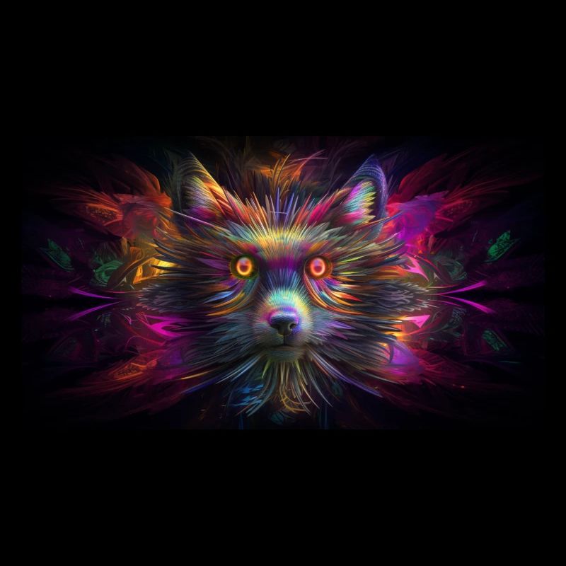 Hypnotischer Waschbär in der 5. Dimension