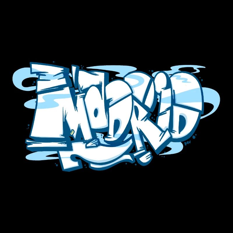 Madrid blue graffiti