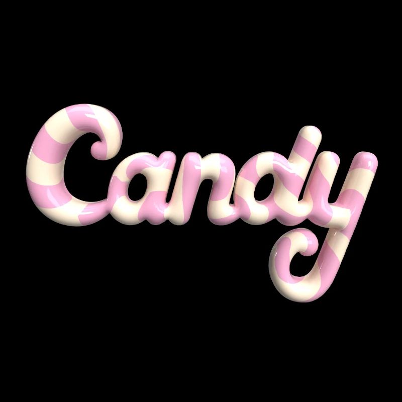 Candy Schriftzug – 3D Render Süßigkeiten Style