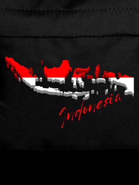 Map of Indonesia, flag of Indonesia