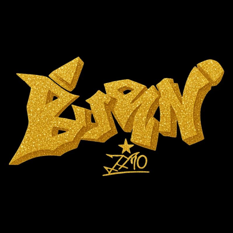 Gold Glitter Graffiti BANG Design