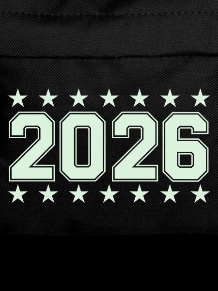 2026 Retro Block Font with Stars