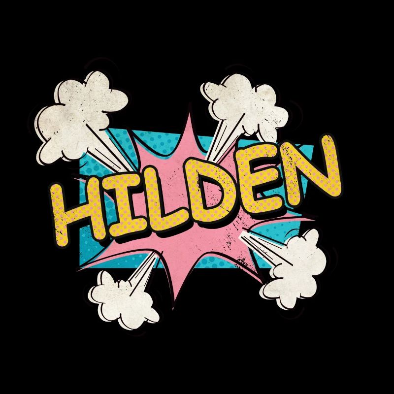 Hilden Germany City Font Pop Art Comic
