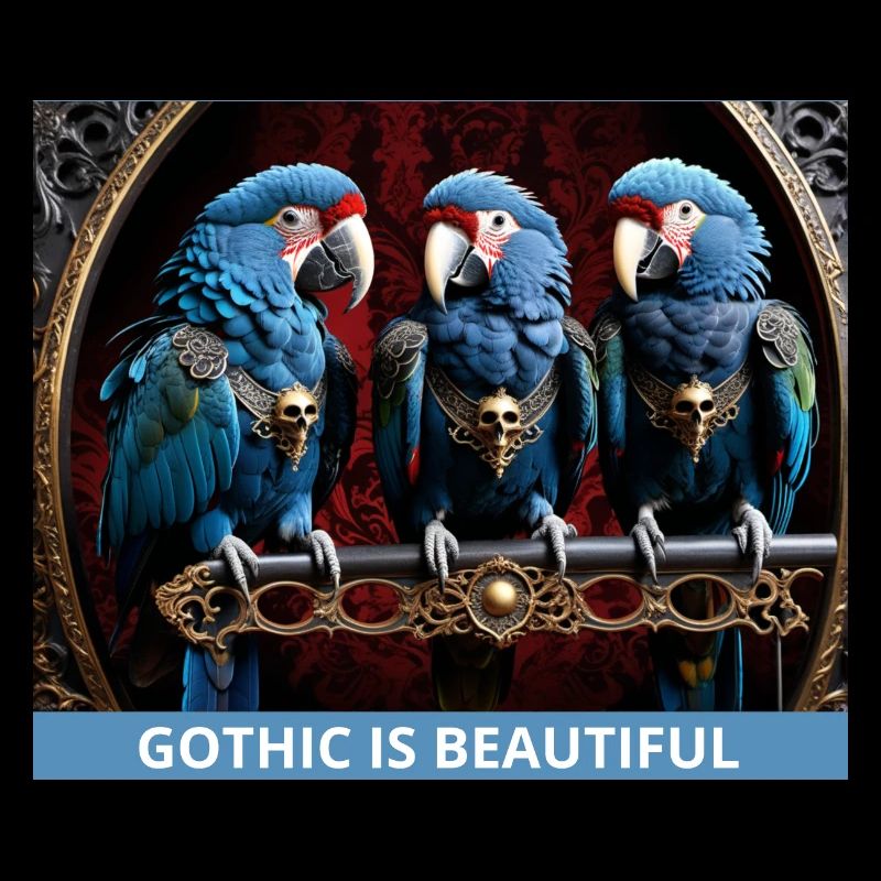 Gothic Blue Parrots