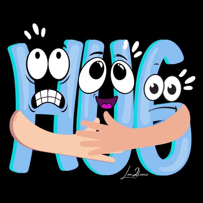 Blue Cartoon Cuddle - Humorous