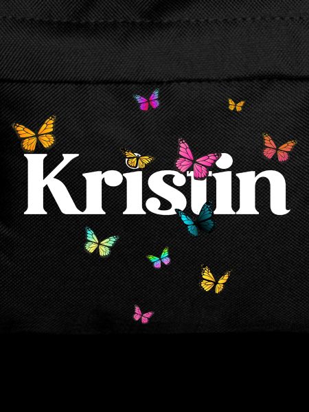 Schöner Mädchenname mit Schmetterlingen KRISTIN