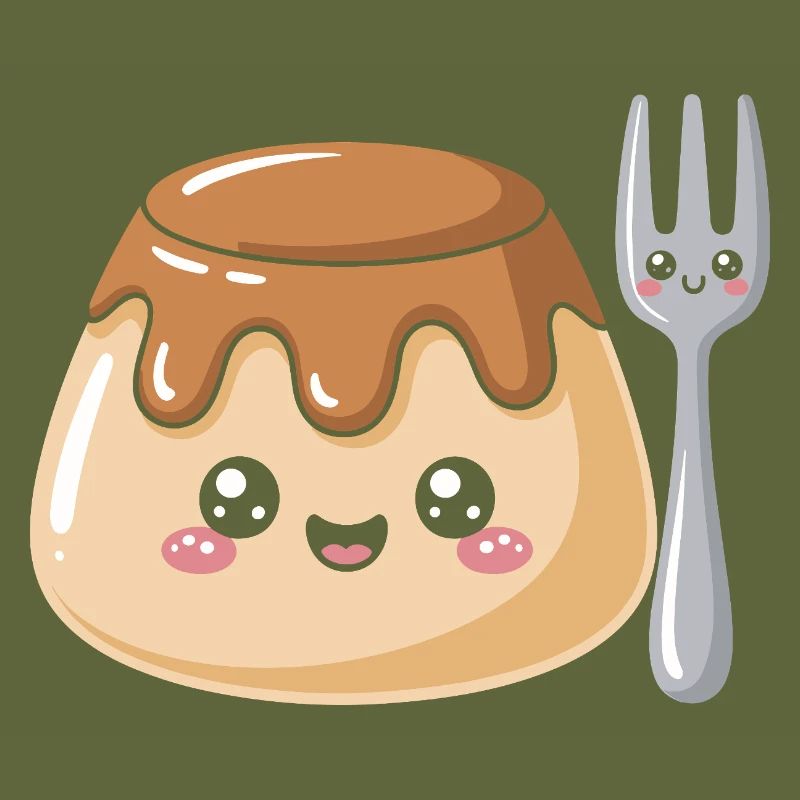 Pudding with fork