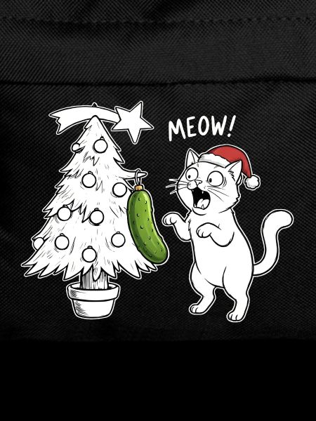 Feline Christmas fun with cucumber