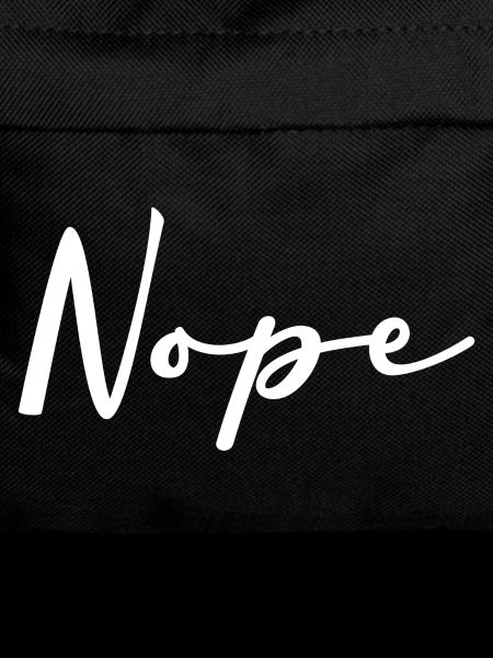 Nope handwriting logo on black
