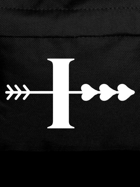 Letter i arrow heart