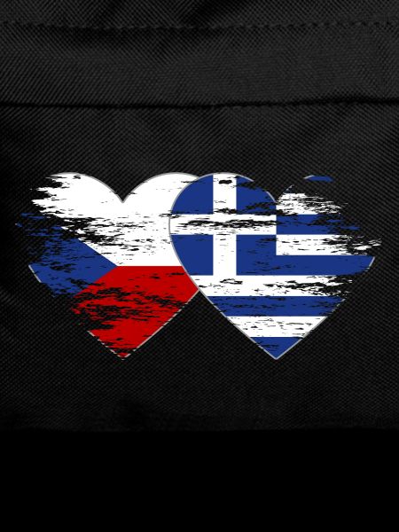 Czech Republic Greece Flag used heart