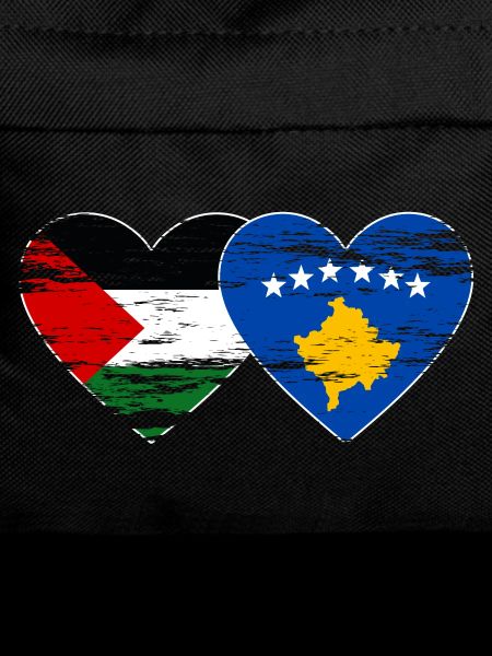 Palestine Kosovo Flag Heart Used