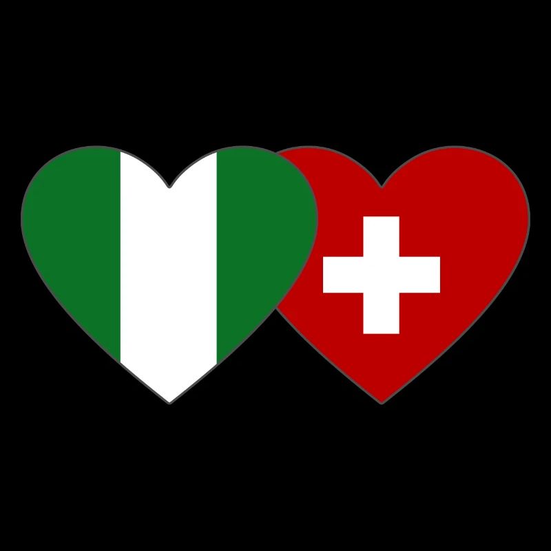 Nigeria Suisse Drapeau Coeur