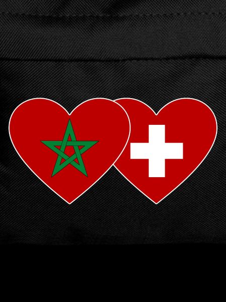 Morocco Switzerland Flag Heart