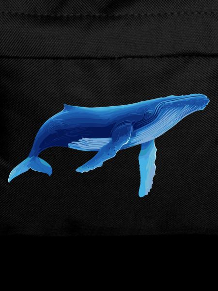 Whale in blue with sea patterns