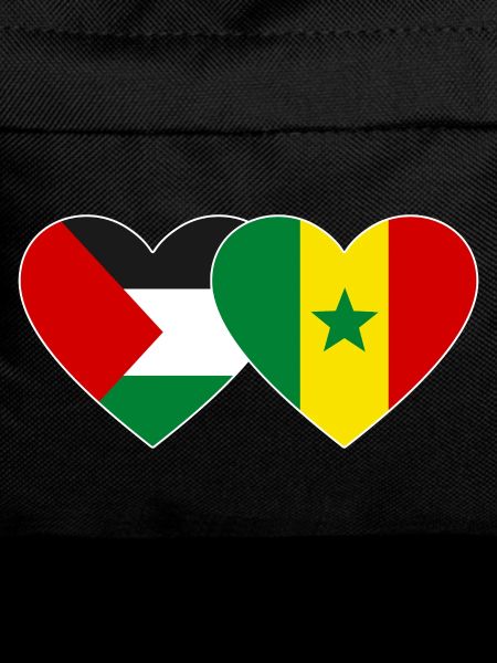 Palestine Senegal Flag Heart
