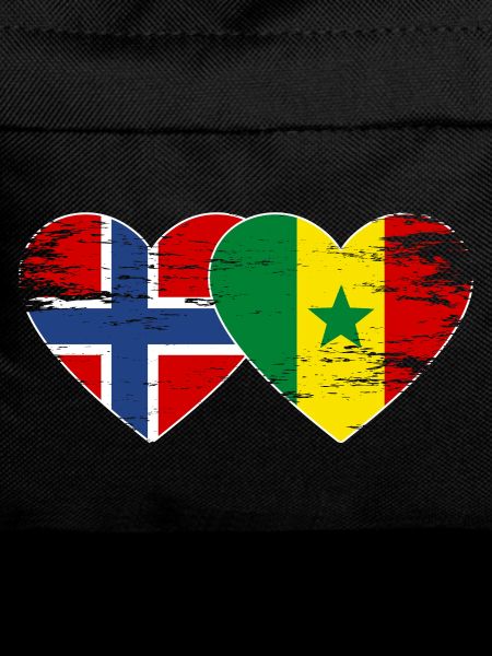 Norway Senegal Flag Heart