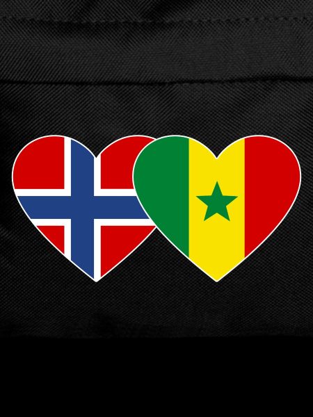Norway Senegal Flag Heart