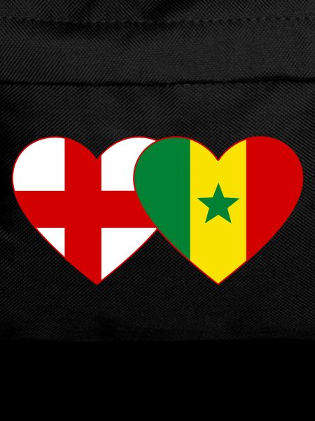 England Senegal Flag Hands Heart Shape