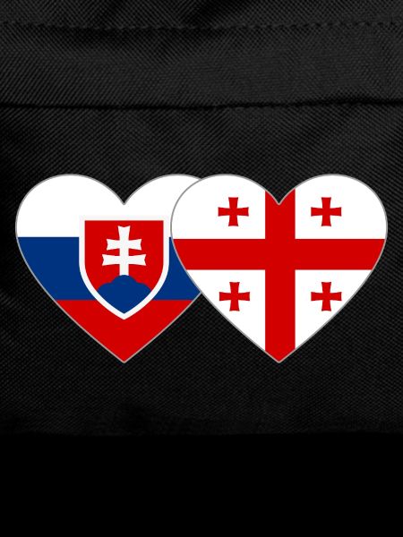 Slovakia Georgia Flag Heart