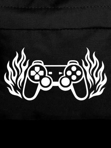 Flames controller, burning gamepad graphics