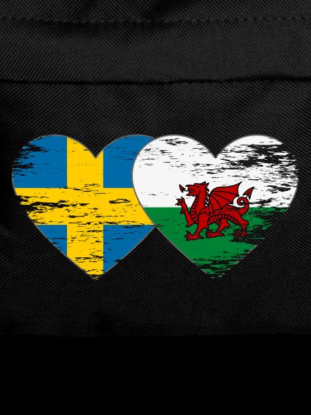 Sweden Wales flag heart used