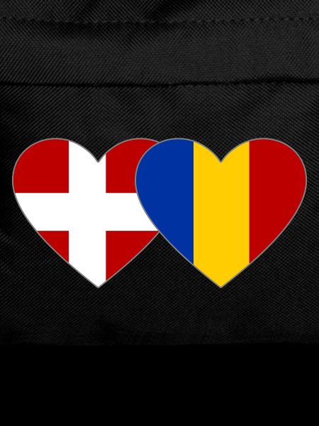 Denmark Romania Flag Heart