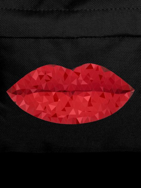 Intense Red Geometric Lips