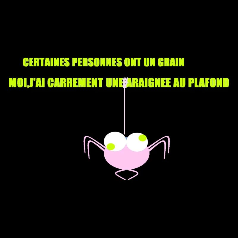 Une araignée rose au plafond