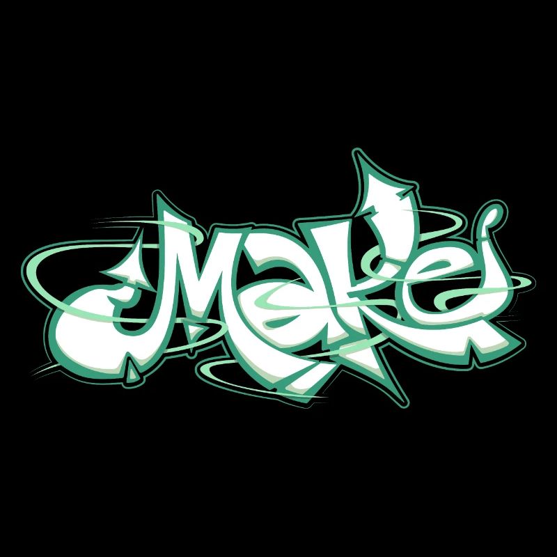 Green word make graffiti