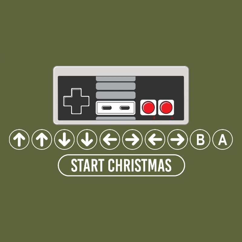 Cheat Code Start Christmas Gaming Gamer Video Game
