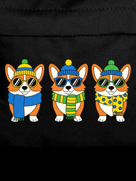 Winter-Corgi-Trio mit Accessoires
