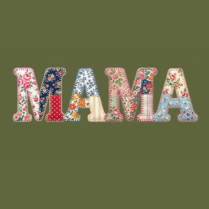 Mama Patchwork Blumen Vintage Muttertag Design