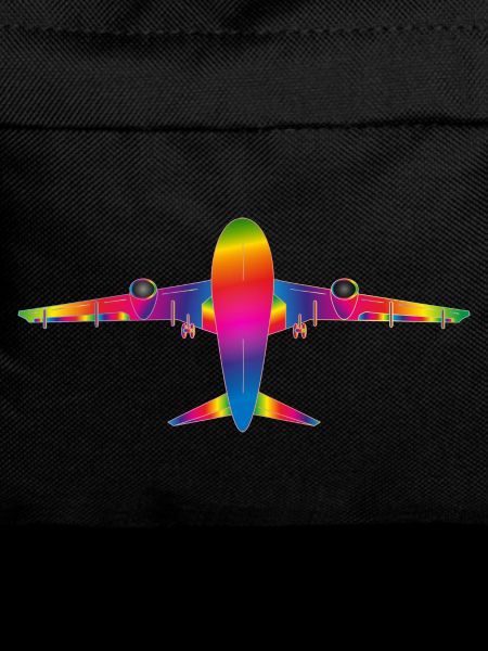 Plane in rainbow colours