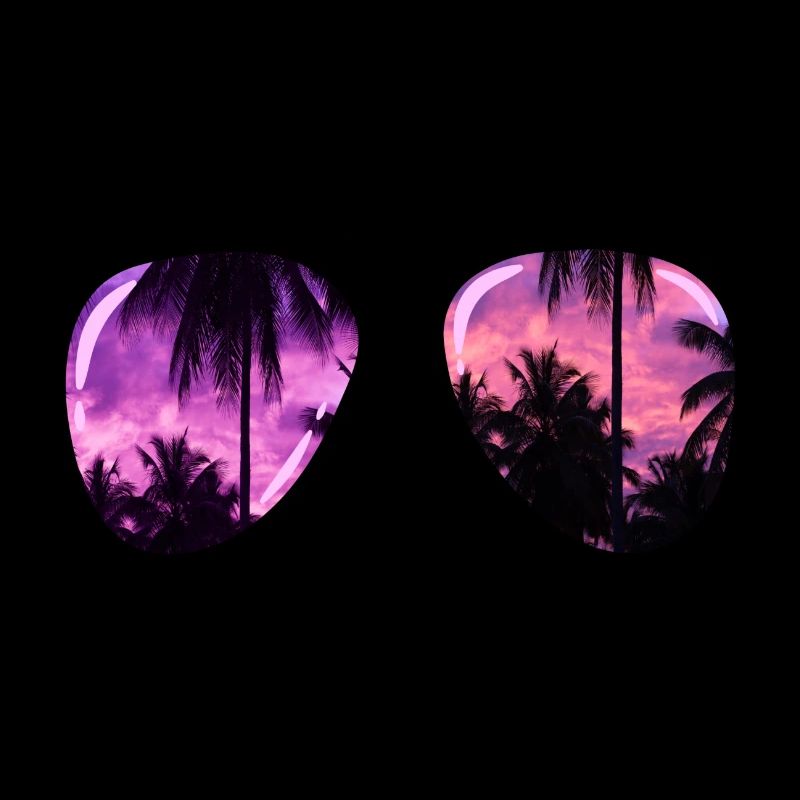 cool sunglasses with palm tree