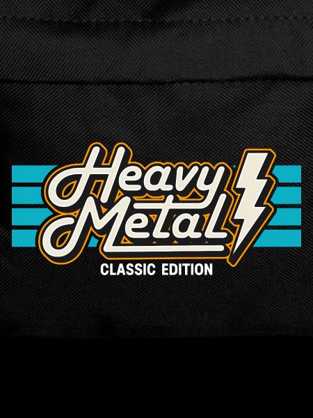 Retro Heavy Metal Badge with Lightning