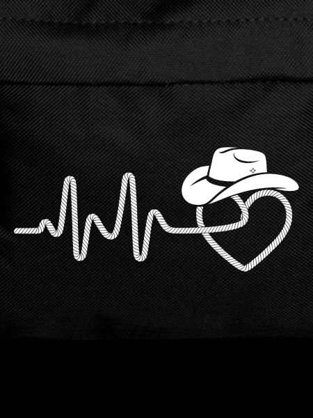 Heartbeat with cowboy hat