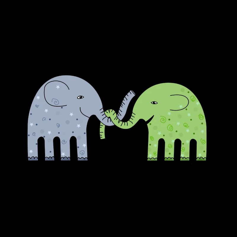 Paire d'éléphants, éléphants