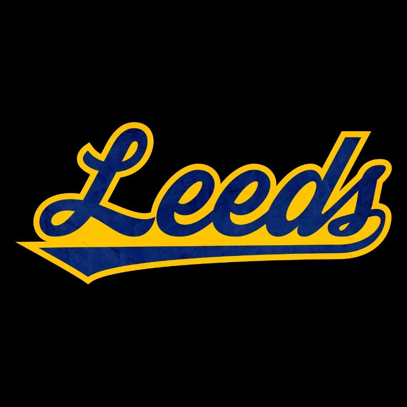 Leeds Script Logo Blau Gelb