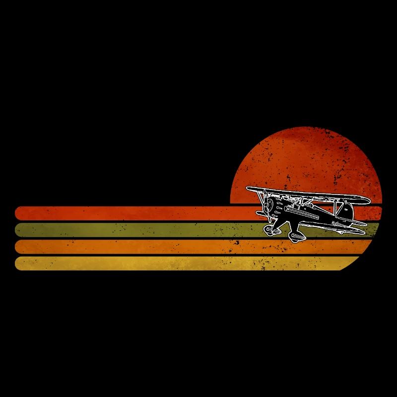 Retro Flugzeug Sunset Stripes
